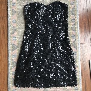 50% OFF Black Sequin Strapless Mini Party dress